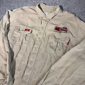 Lapco Fr Shirt Mens Xl Flame Resistant Work Long Sleeve Cat 2 Tan Button Down